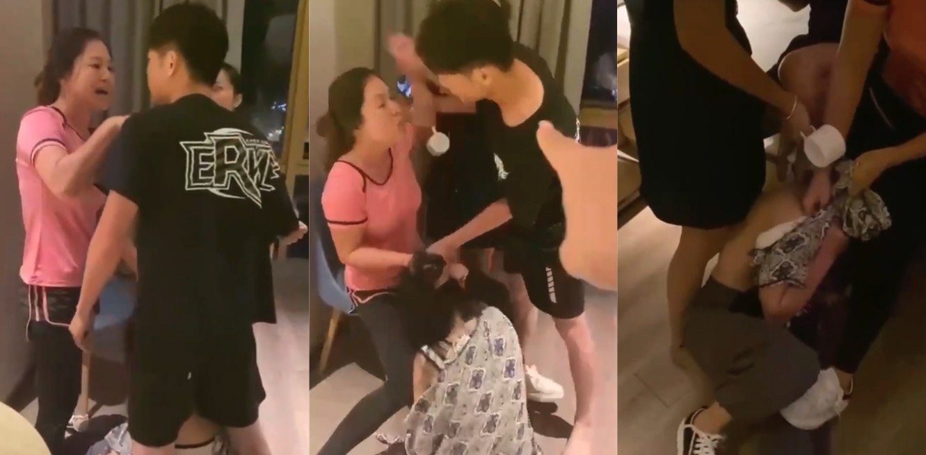 每日一抓又抓到一男子与小三酒店开房,被老婆发现后直接带着闺蜜当场手撕小三~