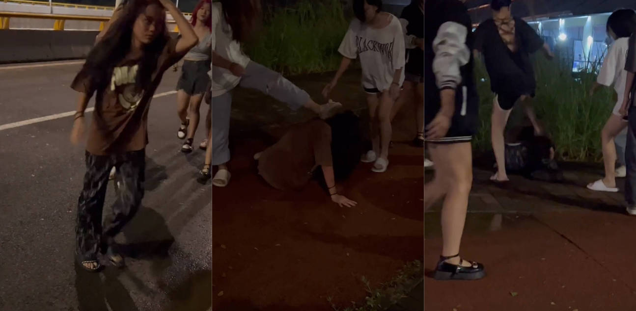惠州精神小妹群体霸凌 街头直接开始乱斗 视频流出!