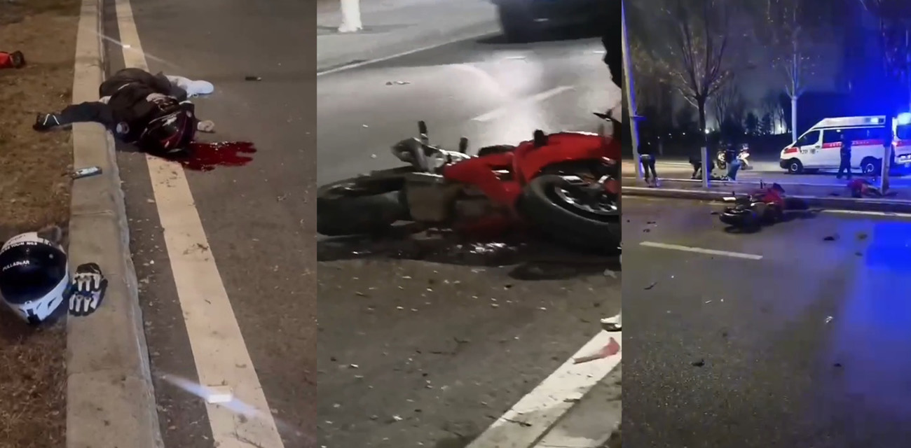 超血腥女骑士飙车车祸视频流出 现场爆出脑浆死相十分凄惨!