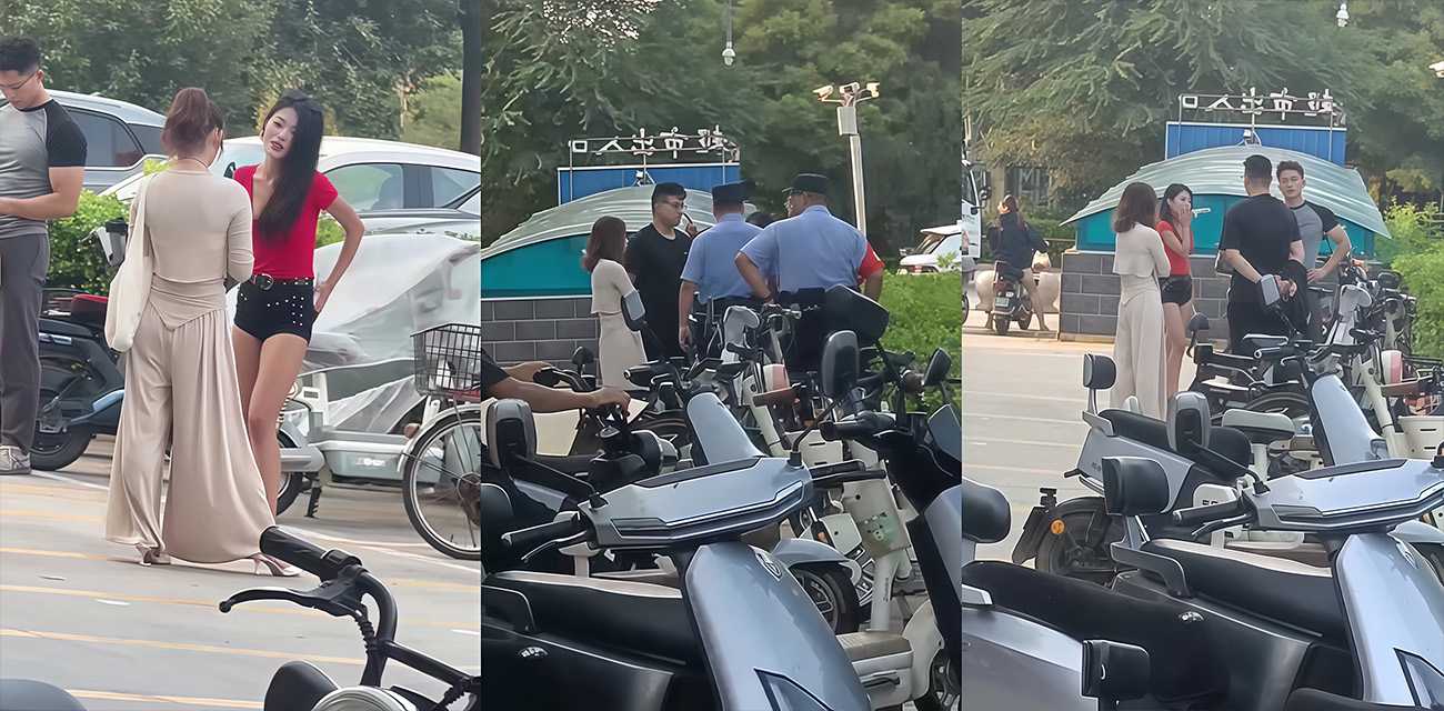 街头抓奸大乱斗 红衣女怒怼小三 正主老公被打跪地 真刺激啊