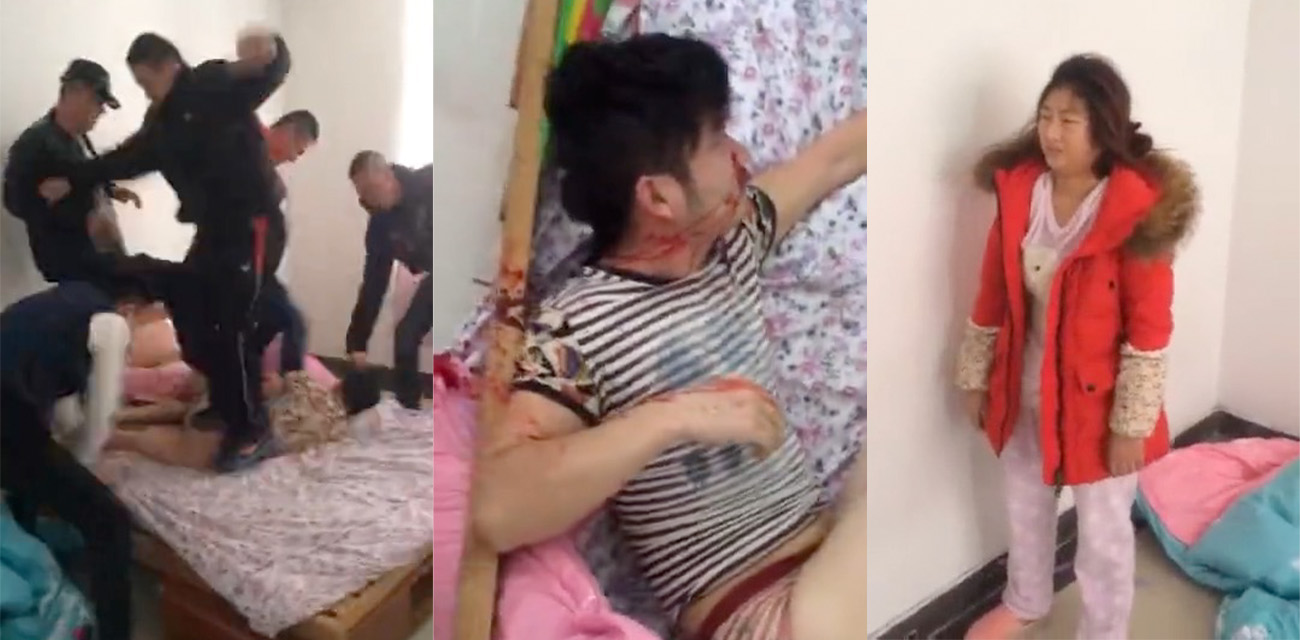 每日捉奸现场视频 奸夫淫妇被原配带人捉奸在床 老公破门狂揍猪头视频流出!