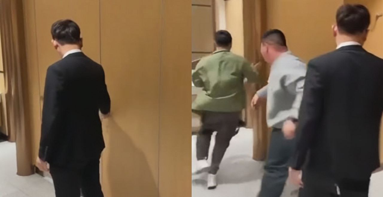 情人节GAY男同在厕所激情打炮被抓个正着!厕所门打开的一瞬间惊呆众人!