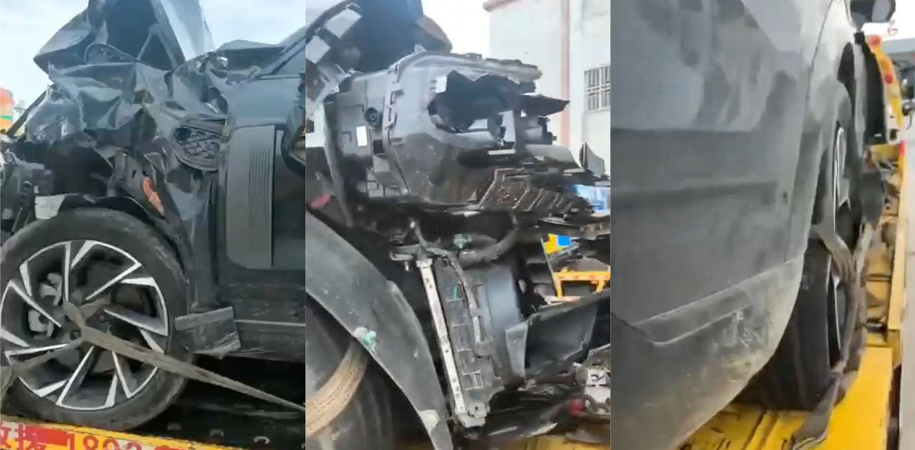 瓜友群内自爆车祸现场 时速120直接撞上施工车辆 这车质量这么好吗?