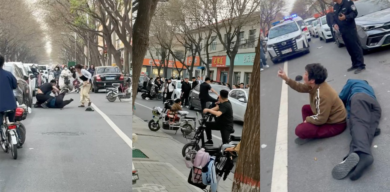 河北一男子为了包养的小三 竟在街头狠踹亲生父母 嚣张暴行直到警察到来才止住!