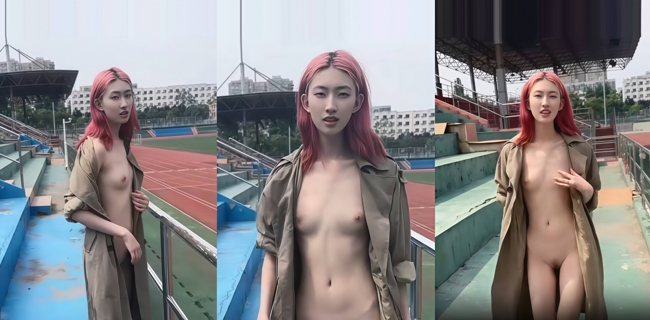 西萌工作室濑濑 体育场看台全裸扶墙后入 这屁股翘得好高了