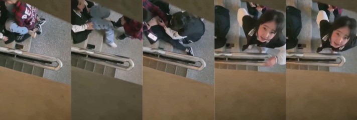 东北辽宁 育才学校  两情侣楼梯间发生关系  看样子还是初次一直喊疼