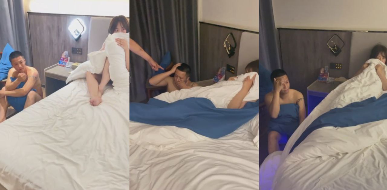 山东奸夫淫妇抓奸现场 两人正在高潮抽插 突然被夺门而入 现场画面曝光!!