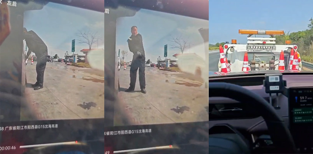 广东阳江新墟服务区汽修店员工谋财割车胎!询问车主是否爆胎需要换车胎 这种行为简直就是谋杀!