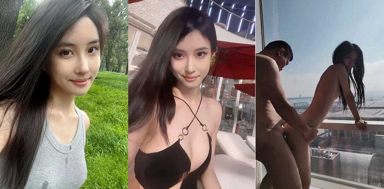 现实版美女与野兽 高颜值大学生被油腻男落地窗前爆操 纤细的腰肢承受着200斤的冲击!