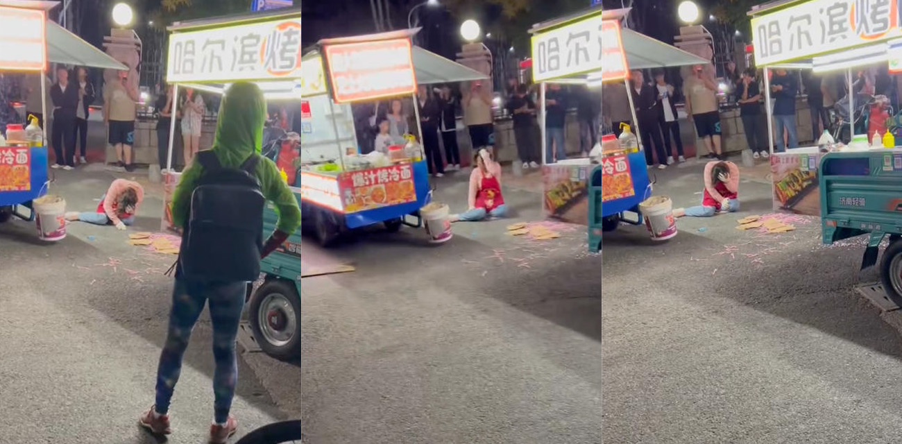 哈尔滨夜市烤冷面摊贩斗殴事件 底层互斗的无奈一幕 和气生财不好吗?
