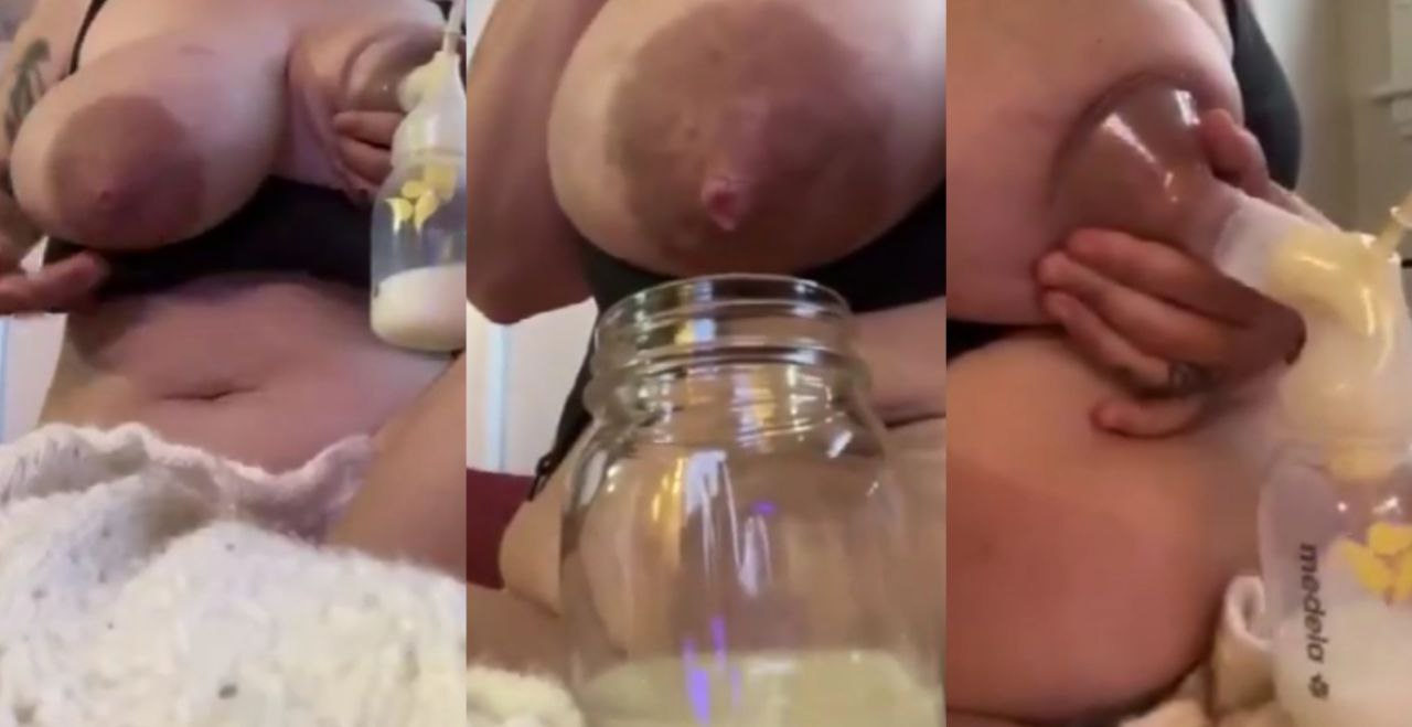 哺乳期妈咪巨乳挤奶完整全过程,浓稠的乳汁喷涌而出,数数榨乳几杯了