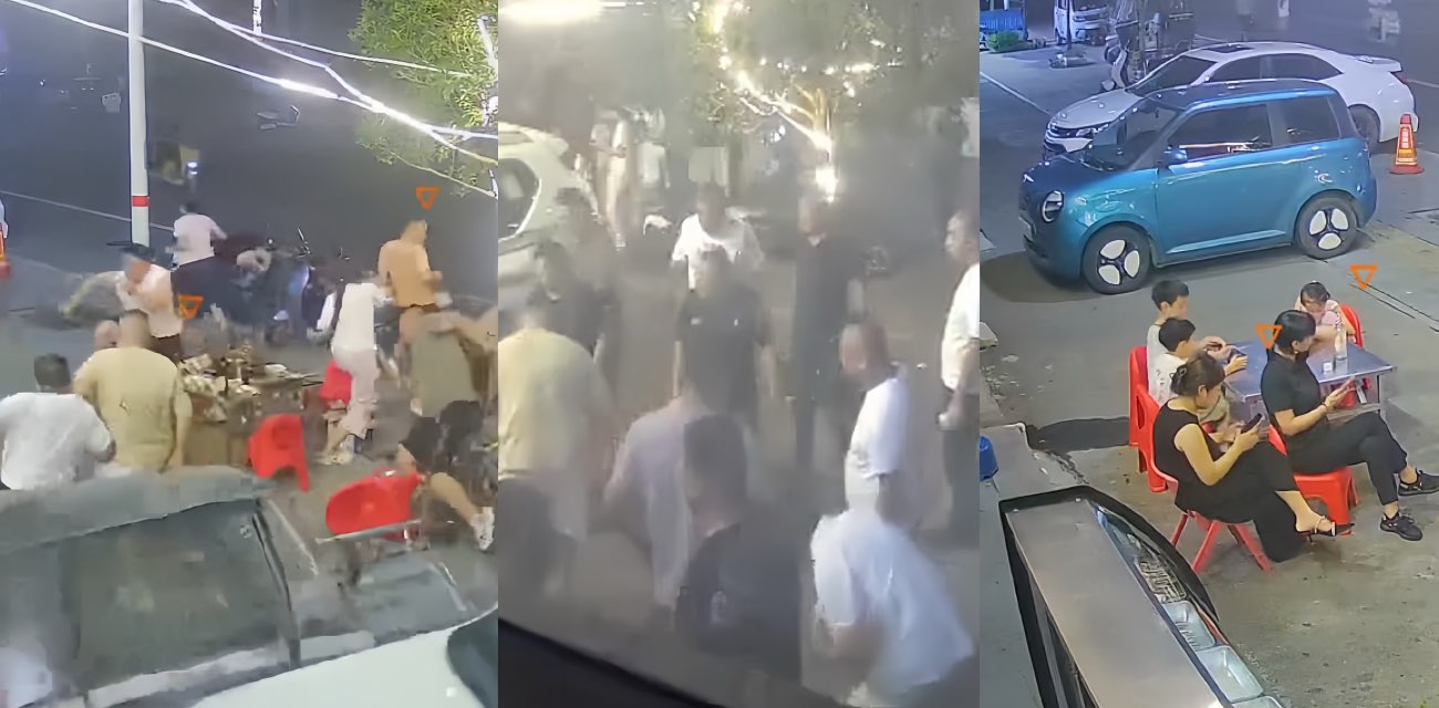 河南漯河夜市 监控拍下车辆失控撞向就餐人群 有两人疑似遭受重伤