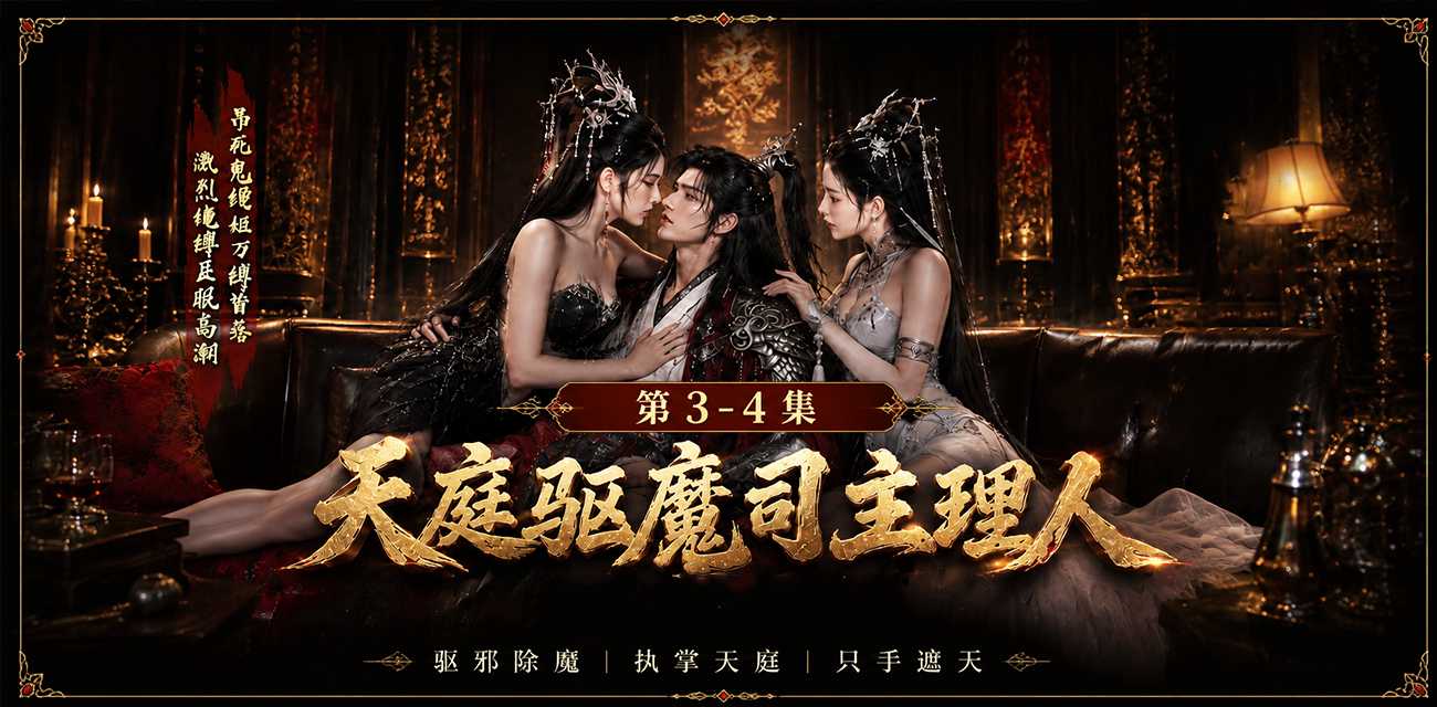 天庭驱魔司主理人 3-4集 钟馗收复美艳黑白无常 用阳具磨姐妹阴部签订契约  AI短剧