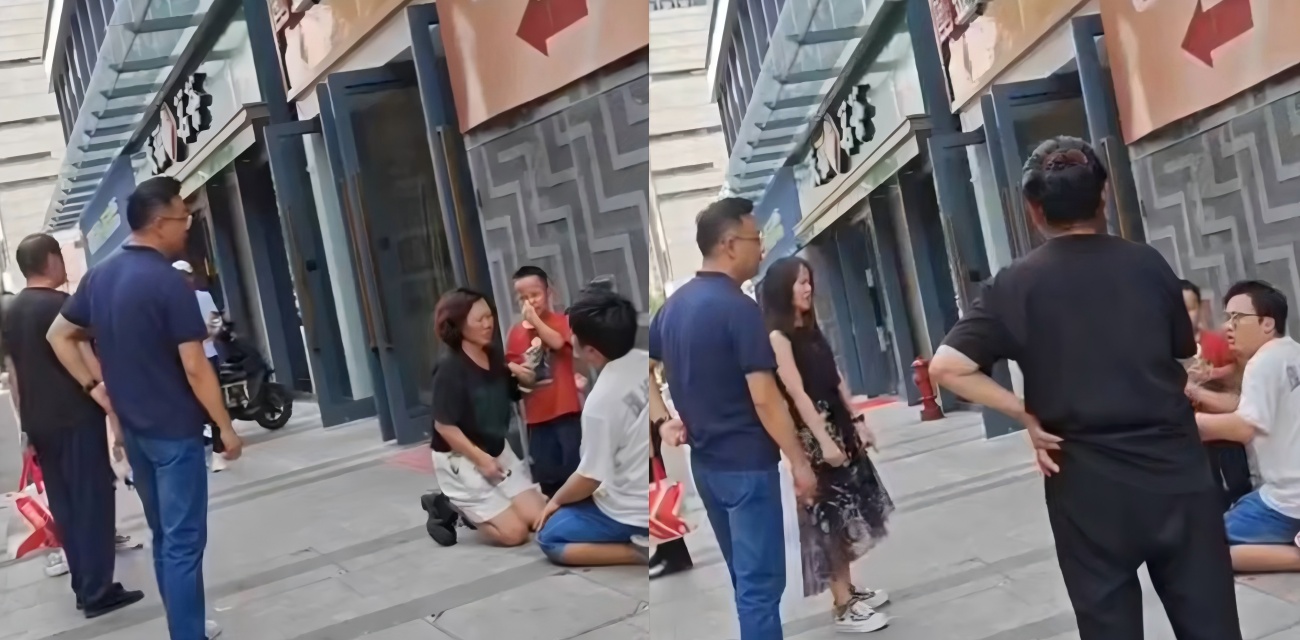 男人街头跪地痛诉 月入十万拼两份工 管不住老婆出轨 咋办?