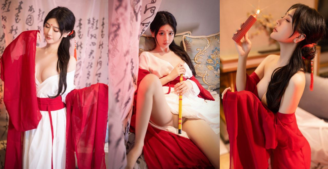 高颜值白嫩汉服美女简直太会了 一举一动都非常诱惑 勾人心弦!