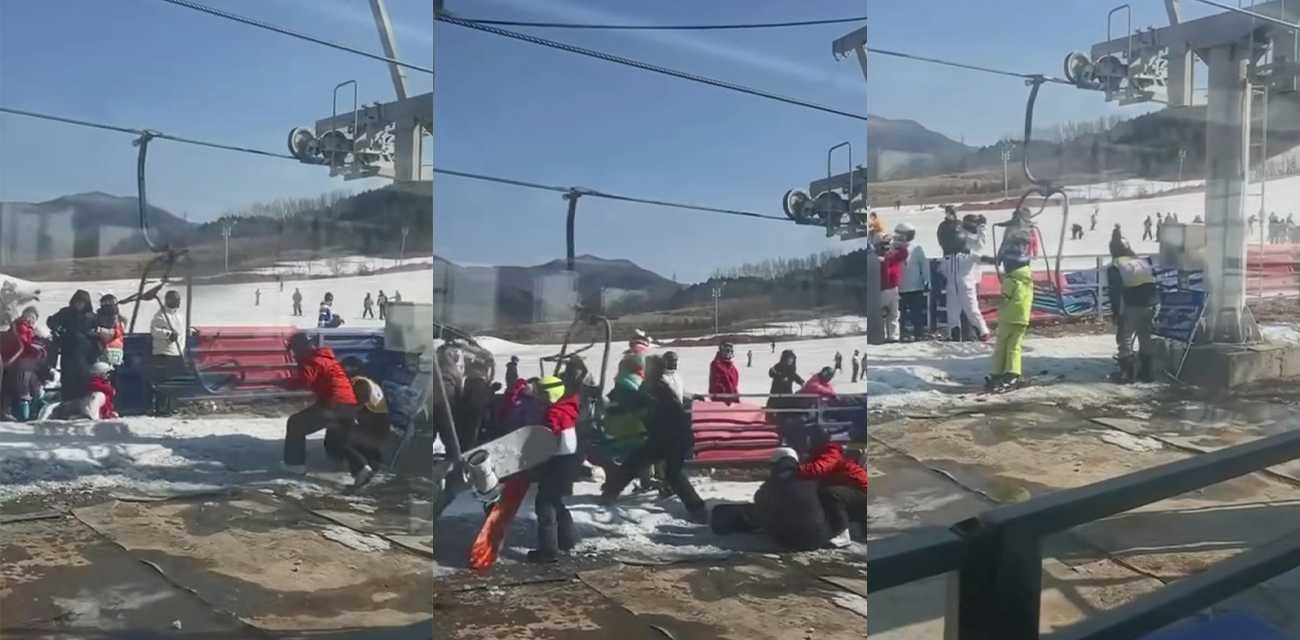辽宁滑雪场2月18日缆车失控险情事件 游客被迫跳车逃生 现场视频曝光
