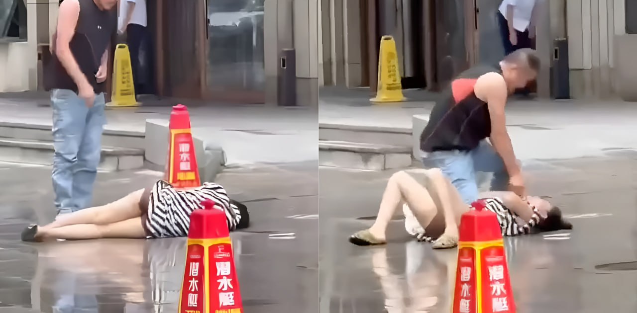 延安东关金泽酒店8月1号原视频流出 男子当街割喉女子后自杀 血腥异常 胆小慎入