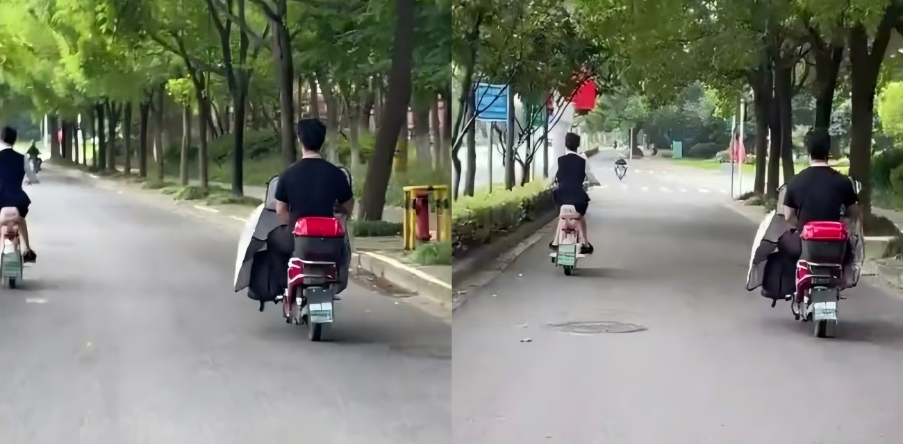 真骑射!男子电动车秀骑射神技 前挡后的秘密让你脑洞大开