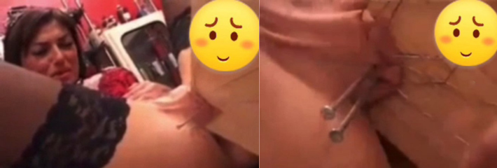 猎奇重口变态SM之铁钉虐逼!外国人就是不把逼当逼,把逼钉在木板里超刺激!