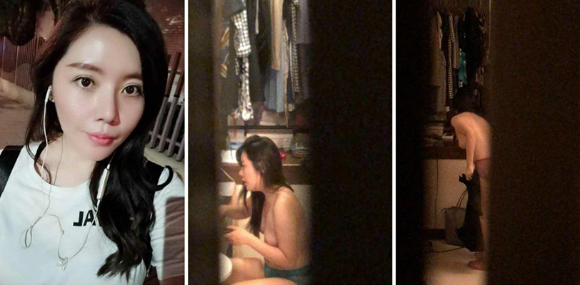 小伙坚持不懈日夜坚守在门缝中偷窥合租美女!拍下美女那不为人知的一面!