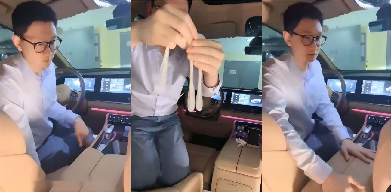 绿帽男车载冰箱藏怪癖 舔绿主用过的套到无味 这是什么独特爱好呢?