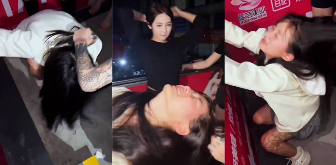 广西南宁 抖音零御20W粉网红 街头被一伙精神小妹围殴!视频在粉丝群疯传!