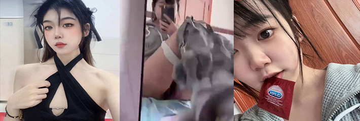 精神小妹的男友因为分手怒而泄露私密视频 蓝色女仆情趣妆 清纯外表下的反差!