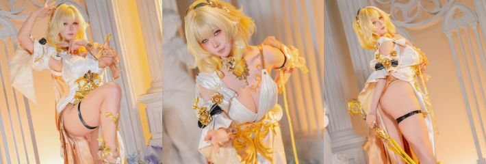推特高颜女神 咬一口兔娘 cos阿格莱雅 极致魅惑大尺度写真