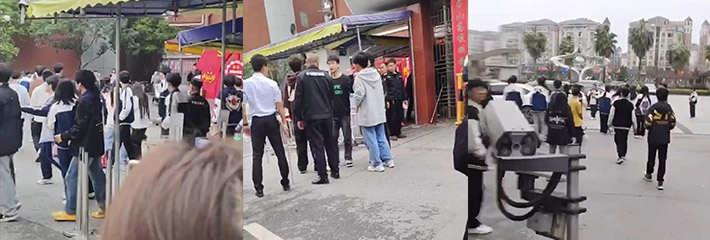 衡阳常宁湘南实验学校门口,多名大学生冲入校园,手持棍棒追打学生!