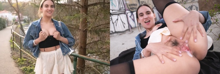 捷克街头搭讪 害羞的比利时女孩 Gigi Max 喜欢大屌 户外口交 猛干多次高潮!