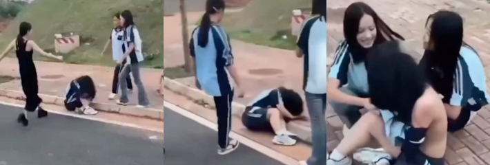 校园霸凌在广西南宁再次出现 一初中生在华润工地霸凌同学后被其家长暴打实拍!