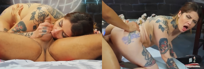 纹身女神 瓦妮莎维加 参加色情综艺 Jerkaoke 体验深喉口交性爱