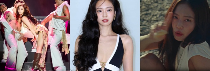 韩国女歌手 Jennie 新单曲MV视频上线后 被网友慢放 扒出走光细节