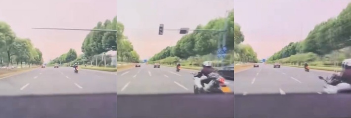 南京网红女骑手 违规变道 反而敲车主车窗 颠倒黑白指责别车