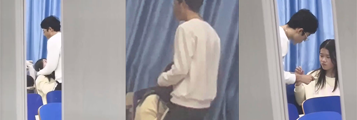 包头师范学院一学生小情侣在博楼教室内女生帮男生打飞机!男生直接按着头操嘴口爆~却被他人偷拍全程流出!