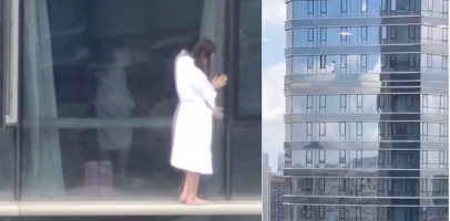 广州万菱汇疑似跳楼 多视角 高度看着脚都发麻