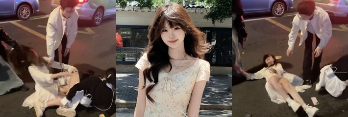 三个小姐姐当街抢男友 扯头发撕裙子样样来 模子哥的含金量还在上升