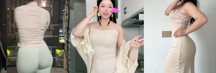 抖音6.5万粉丝网红 瑾年 高颜值眼镜御姐 性感瑜伽裤极限擦边福利
