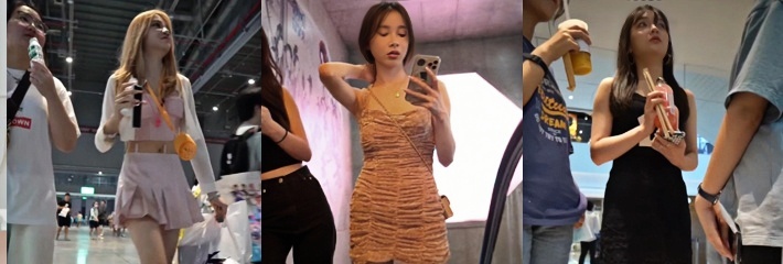 YZWCD系列街拍天花板 美腿小姐姐被抄底毫无防备 白色底裤禁欲感十足