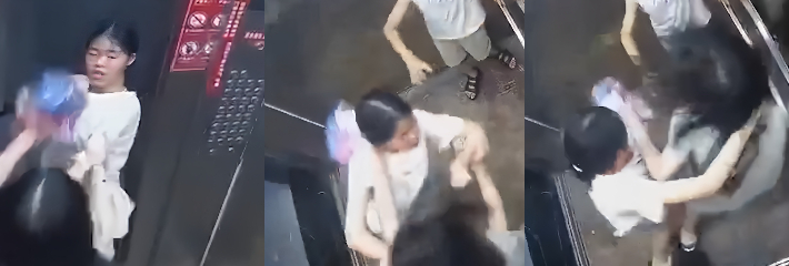 湖北仙桃电梯内打架事件视频疯传 当事人尽是抖音小网红 六六 还教唆孩子打人