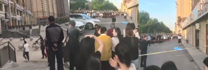 山东菏泽曹县 庄寨舜都新城小区 一女子从楼顶跳楼当场身亡