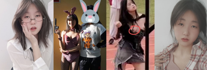 老瓜新吃 河北沧州职业学院女生校运会开幕式女生舞蹈表演,两颗嫩乳蹦跶出来了