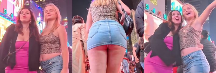 抄底偷拍 欧美女神性感翘臀白色骚丁 国外洋妞就是开放