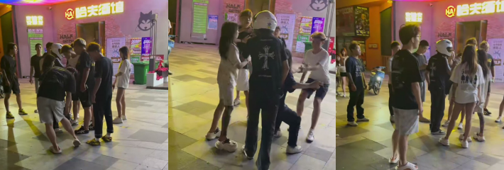 社会热点 机车小哥 一打五不落下风 虽然打架吃了亏 气势绝对没输
