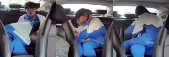 抖音热瓜 高州四中学生情侣 出租车上舌吻口交 8分39秒完整版视频流出！