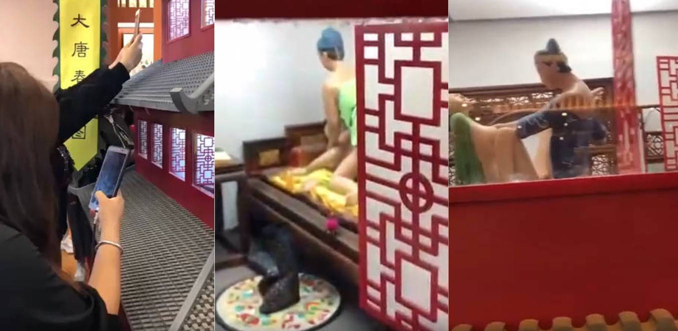 【新奇视频】一群老娘们在看大唐春宫立体图，发出淫荡的笑声