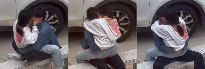 海洋学院 学生小情侣在石凳长椅上整活被偷拍 一边摸胸一边扣屁眼 胆子是真大啊