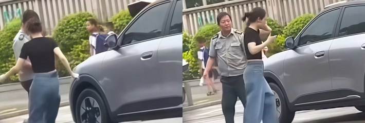 福建三明 女司机 因违规停车与保安发生争执 被保安扇耳光现场视频曝光