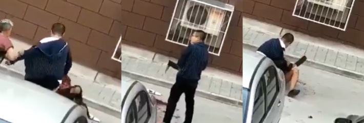 媳妇出轨 给老公戴绿帽子 持刀街头狂捅情夫惨遭砍杀
