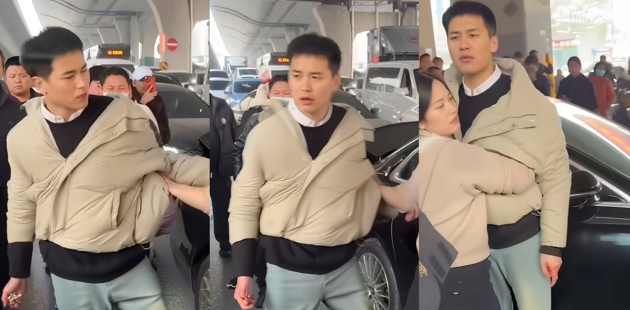 河南郑州奔驰E300原配当街暴锤小三 渣男护小三狂扇贤妻耳光 路边大爷怒出手一巴掌扇飞渣男！